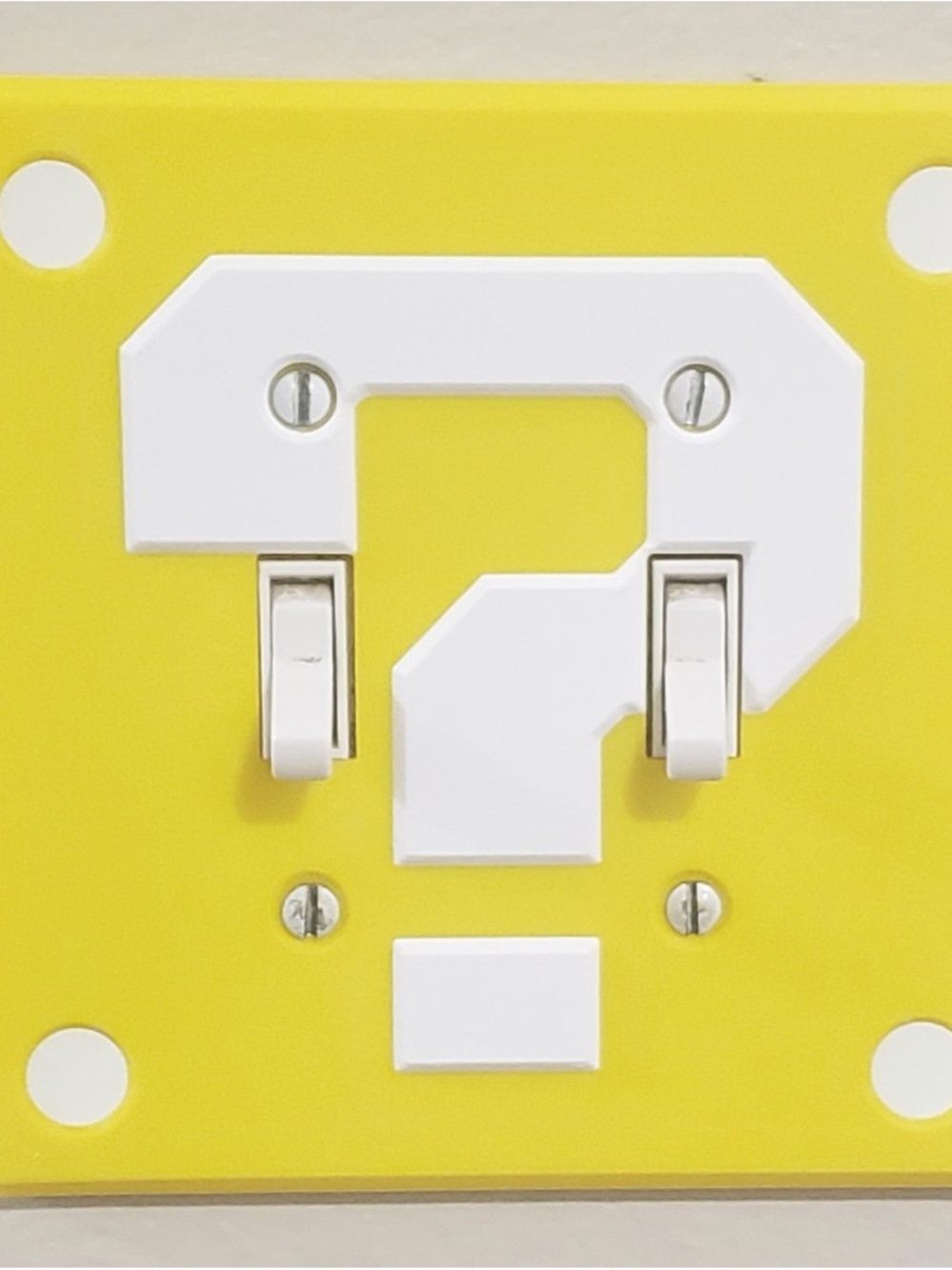 Nintendo Yellow Question Mark Wall Hook Rack with White Hooks